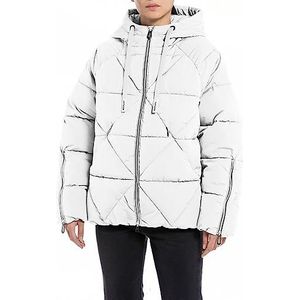Replay Oversized winterjas voor dames, 412 Boter Wit, XL