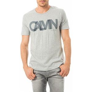 Calvin Klein Jeans T-shirt voor heren Tinker, grijs (Light Grey Heather 073), XL