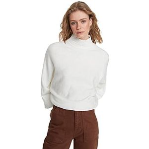 Trendyol Dames Regular Basic Staande Kraag Knitwear Sweater, Ecru, S