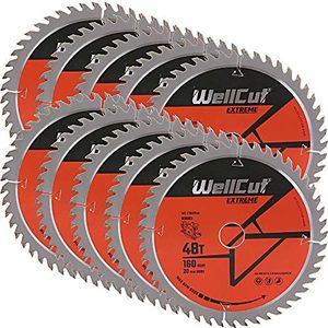 WellCut TCT Zaagblad 160mm x 48T x 20mm Boring Geschikt voor Festool - TS55 Pak van 10