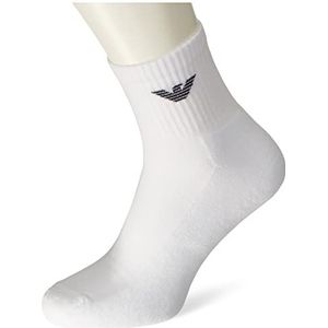 Emporio Armani 3-pack korte sokken voor heren, Kleur: wit, One Size