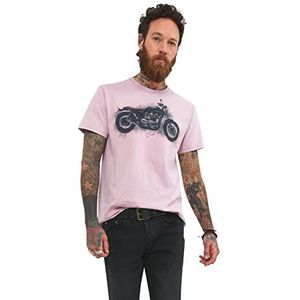 Joe Browns Heren geschetste motor grafische print T-shirt, roze, L, roze, L