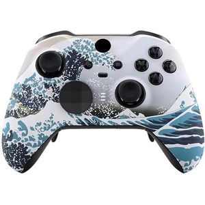 eXtremeRate Voorste Schaal Cover voor Xbox One Elite Series 2 (Model 1797),Shell Case &Accent Rings Vervanging voor Xbox Elite Series 2 Wireless Core Controller-Het Grote Golf