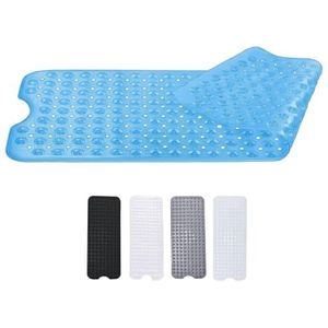 Badmat antislip met anti-schimmel en krachtige zuigkwaliteit - extra lang 100 x 40 cm - effen grijze machinewasbare antislip badmat voor binnenbad - ideaal voor badkuipen voor ouderen en kinderen -