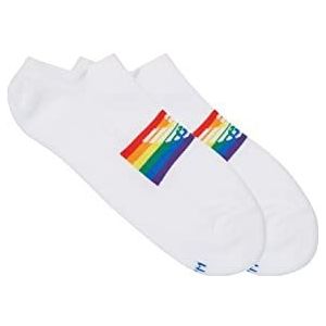 Emporio Armani Heren Emporio Armani Gifting 2-pack Footie sokken voor heren, Wit, Large