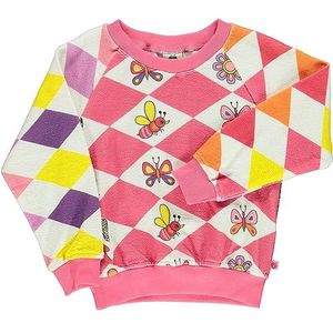 Småfolk Sweatshirt met zak, Harlequin Butterfly & Bee, roze, 7-8 Jaren