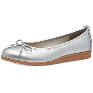MARCO TOZZI Ballerina's voor dames, ronde kant met strik, zilver, 36 EU