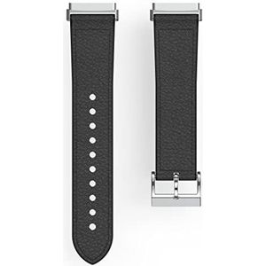 Hama Fitbit horlogebandje 22 mm (verstelbare reservearmband voor smartwatch Fitbit Versa 3 en Sense, Fitbit armband om te wisselen, wisselarmband leer en siliconen, roestvrijstalen gesp, heren) zwart