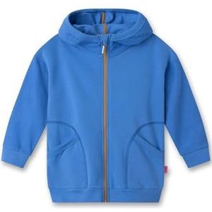 Sanetta Sweatjack voor jongens, lange mouwen, hoodie, capuchon, biologisch katoen, blue aqua, 122 cm
