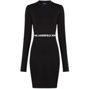 Karl Lagerfeld Jeans, Dames, Milano Jurk, Regular Fit, Zwart, XS