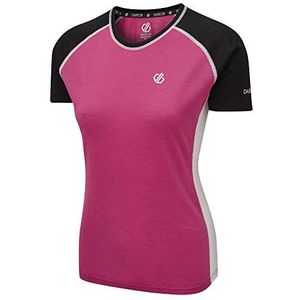Dare2b DWT494 I4R08L Fixate T-shirts met korte mouwen en poloshirts voor dames, actief roze/zwart, 8