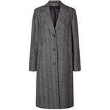 SELECTED FEMME - SLFNEW ALMA WOOL COAT - Damesjas - Zwart - Herringbone