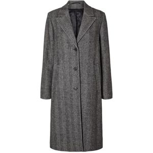 SELECTED FEMME - SLFNEW ALMA WOOL COAT - Damesjas - Zwart - Herringbone