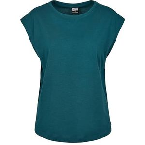 Urban Classics Basic T-shirt voor dames met korte mouwen in 6 kleuren, maten XS - 5XL, teal, M