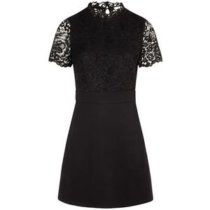 MORGAN Korte jurk met kanten rug, Marineblauw, 32