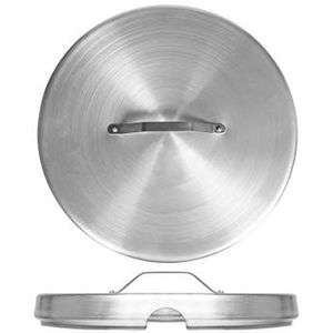 Pentole Agnelli Professioneel Aluminium 3 Mm. Braadpan Deksel, Diameter 40 cm, Zilver