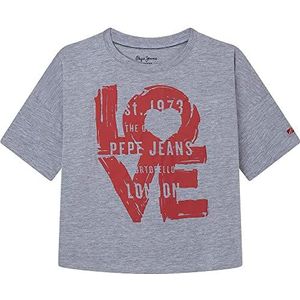 Pepe Jeans Noni T-shirt voor meisjes, Grijs (Grijs Marl), 4 jaar