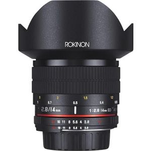 Rokinon FE14M-MFT 14 mm F2.8 ultragroothoeklens voor Micro Four-Thirds Mount en vaste lens voor Olympus/Panasonic Micro 4/3 camera's, zwart