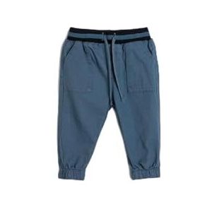 Koton Baybboys Joggingbroek met zakken, detail, elastische taille, katoenen broek, blauw (650), 6-9 Monate