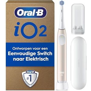 Oral-B iO 2 Calm Pink Elektrische Tandenborstel, 1 Opzetborstel, 1 Reisetui, 1 Reisopzetborstelhouder, Ontworpen door Braun