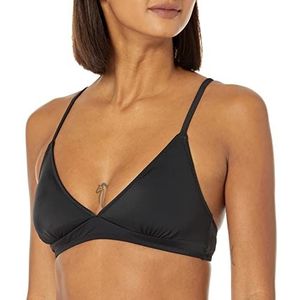Amazon Essentials Dames lichte ondersteuning klassieke bikini badpak top, gewassen zwart, klein