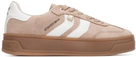 Xti - 14458601-BEIGE - Trainers - Bruin - Plat - Veters - Casual