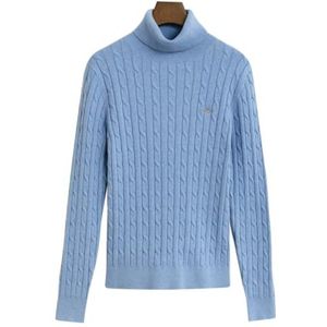 GANT Dames Stretch Katoen Kabel Coltrui Trui Clear Sky, L, Heldere hemel, L