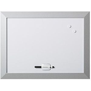 Bi-Office Kamashi Magnetisch Whiteboard, Memobord met Zilverkleurige Omlijsting MDF, 900x600 mm