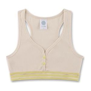 Sanetta Meisjesbustier Beige| Comfortabele en aangename bustier voor meisjes van katoenmix. Ondergoed met ribbelstof | Meisjesbustier, beige, 152 cm