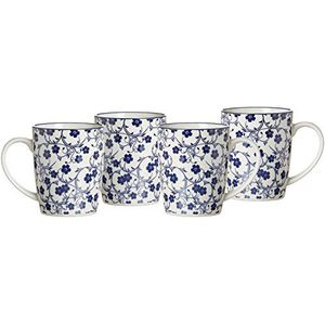 Ritzenhoff & Breker Koffiemokkenset Royal Sakura, 4-delig, 350 ml, porseleinen servies, blauw-wit, 4 stuks (1 stuks)