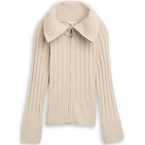 TOM TAILOR Cardigan gebreide jas voor dames, 36844 - zandsteen beige melange, XL