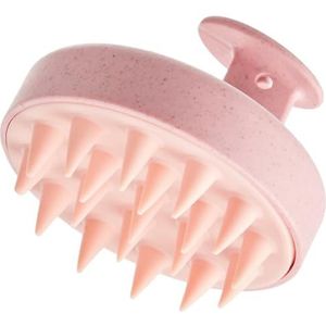 ZMCLG Siliconen massageborstel voor de hoofdhuid, shampooborstel voor peeling en hoofdmassage, hoofdhuid massageborstel, nat en droog, stimuleert de haargroei, grijs/paars