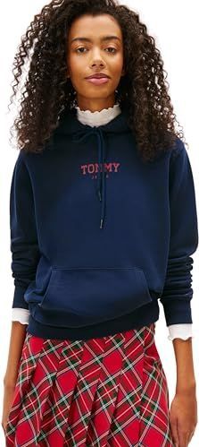 Tommy Jeans Sweatshirt 'ESS'  navy / pink