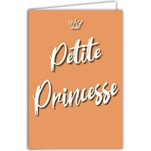 Afie Kaart kleine prinses kroon meisje geboorte doop verjaardag babyshower met envelop formaat 12 x 17,5 cm papier 300 g uit duurzaam beheerde bossen glanzend gemaakt in Frankrijk 69-8020