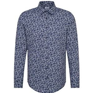 Seidensticker Heren 656210 Hemd, donkerblauw, 40