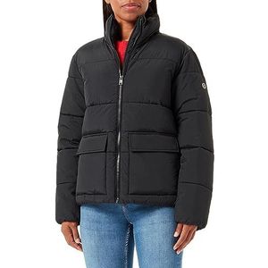 Champion Legacy Outdoor W-Crickle Nylon High Neck gewatteerde jas voor dames, Zwart, L