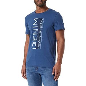 TOM TAILOR Denim Uomini T-shirt met print 1034728, 10318 - Dark Duck Blue, S