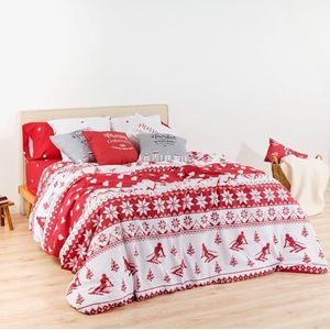 Belum Dekbedovertrek voor Kerstmis, 50% katoen, 50% polyester, dekbedovertrek met knopen, Lapland 10, 200 x 200 cm