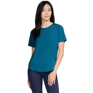 Skechers Dames Gowalk Luxe Rib Tee Blauw, Blauw, M