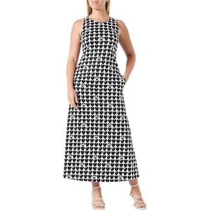 Love Moschino Mouwloze lange jurk voor dames, wit zwart, 46, wit zwart, 46