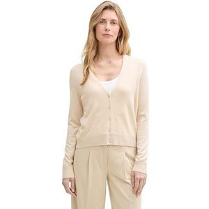 TOM TAILOR Cardigan gebreide jas voor dames, 35541 - Summer Beige Melange, XXL