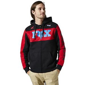 Fox Racing Heren Honda Zip Fleece Sweatshirt met capuchon, zwart/rood, M