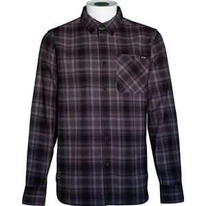 L1 Premium Goods Winston Ls flanellen overhemd met button-down kraag voor heren, zwart, L