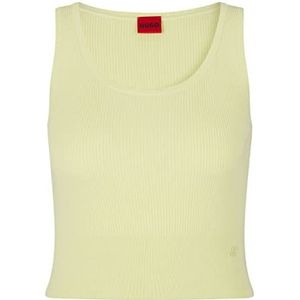 HUGO Women's Sorellemy Knitted-Top, Light/Pastel Yellow745, Slim fit