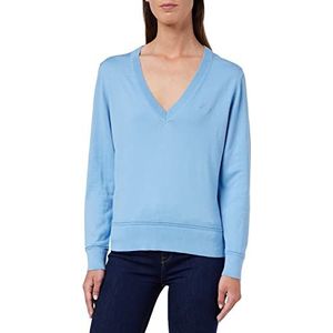 GANT Dames Light Cotton V-Neck Pullover Gentle Blue, Standaard, Gentle Blue., S