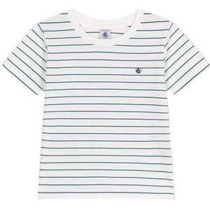 Petit Bateau Jongens T-shirt met korte mouwen, marshmallow/libelle, 6 Jaar