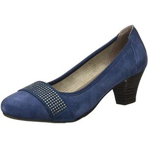 Jana dames 22303 pumps, Blauw Navy Suede 806, 41 EU Breed