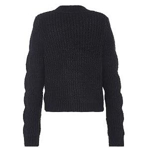 faina Stijlvolle gebreide trui voor dames, met henneppatroon, nageldesign, zwart, maat XS/S, zwart, XL