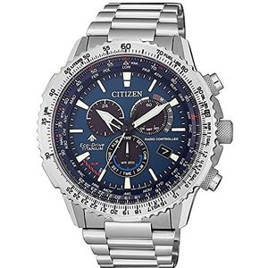 Citizen Analoog horloge voor heren, kwarts, met titanium armband, CB5010-81L, Zilver/blauw, Eén maat, armband