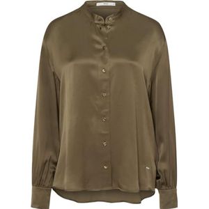 BRAX Style Viv Shiny Viscose blouse voor dames, olijfgroen, 42
